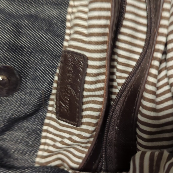 Thirty-one denim shoulder bag with brown handles - Picture 5 of 5